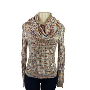 Missoni Womens Multicolor Knit Cowl Neck Long Sleeve Sweater Sz 6 - New